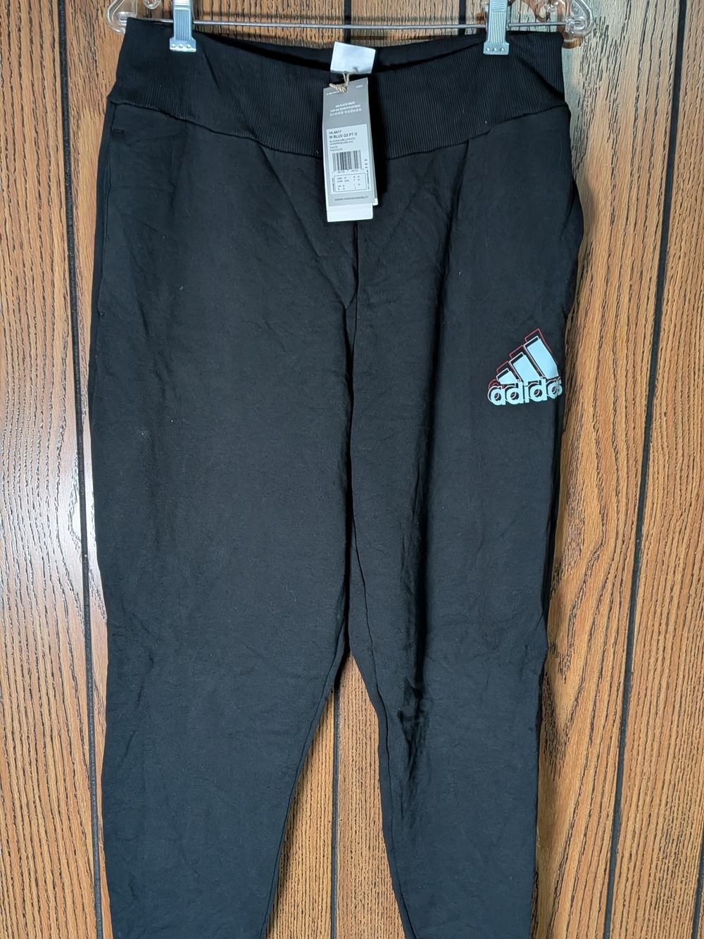adidas Women's Black Jogger Sweatpants with Tricolor Logo